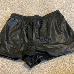 Faux leather shorts